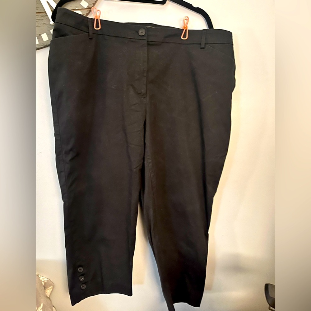 Talbots cotton spandex black capris size 18W